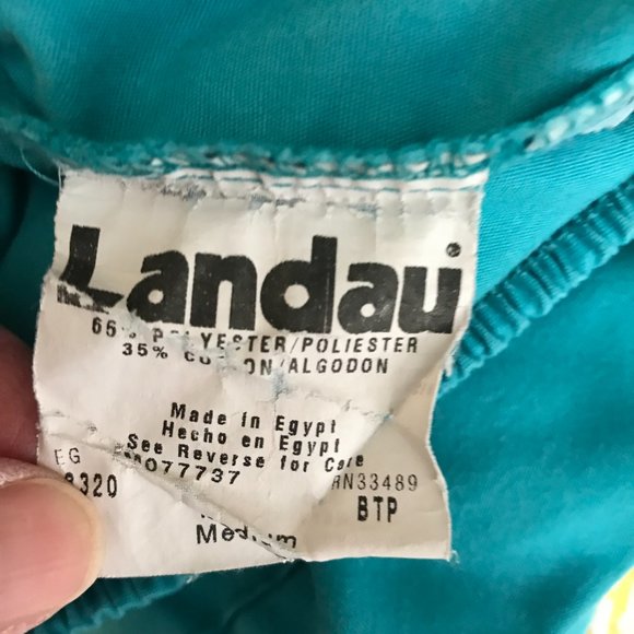 Landau Scrubs Green Pants with Elastic Waistband Medium - Picture 12 of 12